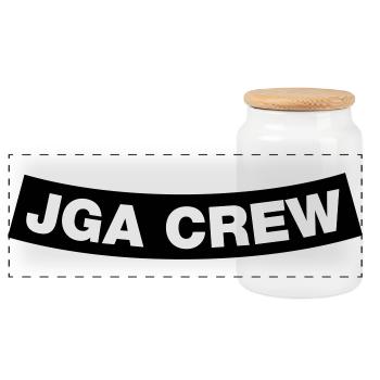 Bachelor Party Crew Element Bottom (MC Rocker Cowl Design) - Panoramic Cookie Jar with Wooden Lid - white - Front