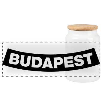 Budapest Chapter Element 1C (JGA MC-Rocker-Style) - Panorama Keksdose mit Holzdeckel - Weiß - Vorne