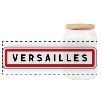 Panneau central de Versailles, Yvelines - Boîte à biscuits avec couvercle en bois - blanc - Devant