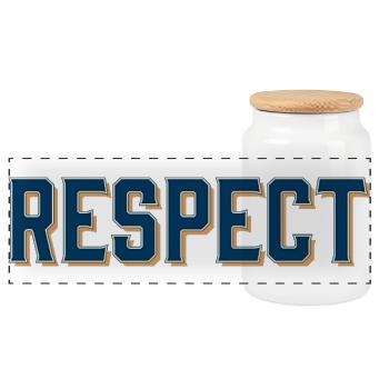 Abstract respect design with bold colors - Panoramic Cookie Jar with Wooden Lid - white - Front