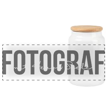 Fotograf mit Herz & Seele - Panorama Keksdose mit Holzdeckel - Weiß - Vorne