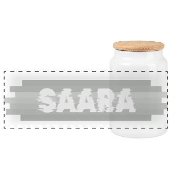 Nom Saara - Boîte à biscuits avec couvercle en bois - blanc - Devant