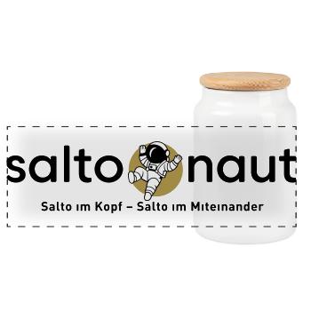 Saltonaut - Panorama Keksdose mit Holzdeckel - Weiß - Vorne