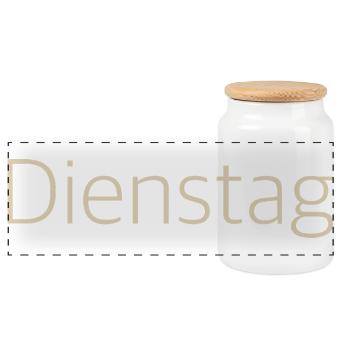 Duienstag - Panorama Keksdose mit Holzdeckel - Weiß - Vorne