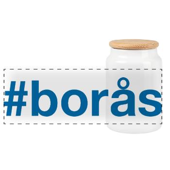 Boras Sverige Suède Schweden - Boîte à biscuits avec couvercle en bois - blanc - Devant