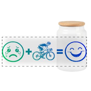 Gift idea for a road bike with road bike - Panoramic Cookie Jar with Wooden Lid - white - Front