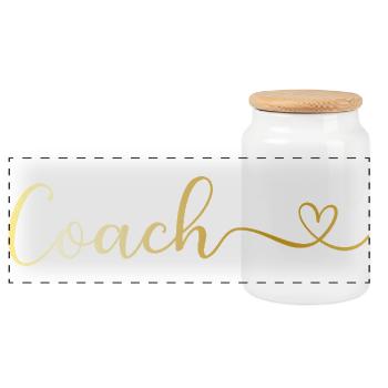 coach - Panoramic Cookie Jar with Wooden Lid - white - Front