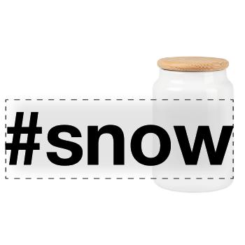 SNOW Hashtag snow winter sports - Panoramic Cookie Jar with Wooden Lid - white - Front