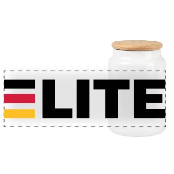 Deutschland Elite - Panorama Keksdose mit Holzdeckel - Weiß - Vorne