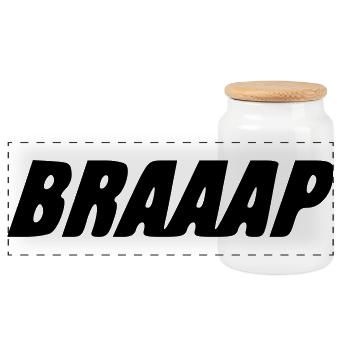 BRAAAP - Panoramic Cookie Jar with Wooden Lid - white - Front