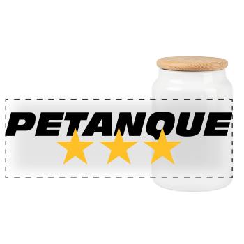Petanque - Panoramic Cookie Jar with Wooden Lid - white - Front