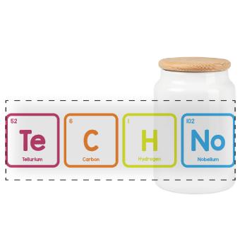 Techno éléments - Boîte à biscuits avec couvercle en bois - blanc - Devant