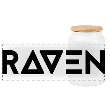 Rave - Boîte à biscuits avec couvercle en bois - blanc - Devant