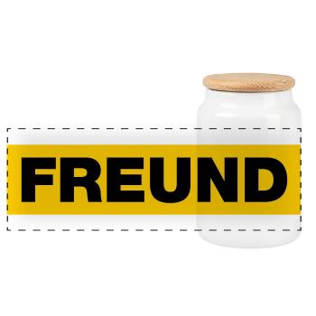 Freund - Panorama Keksdose mit Holzdeckel - Weiß - Vorne