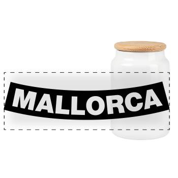Mallorca Chapter Element (Bachelor Party MC Rocker Design) - Panoramic Cookie Jar with Wooden Lid - white - Front