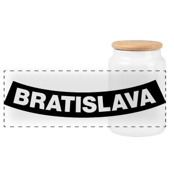 Bratislava Chapter Element (JGA MC-Rocker-Design) - Panoramic Cookie Jar with Wooden Lid - white - Front