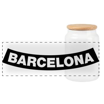 Barcelona Chapter Element (JGA MC-Rocker-Design) - Panoramic Cookie Jar with Wooden Lid - white - Front