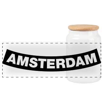Amsterdam Chapter Element 1C (JGA MC-Rocker-Style) - Panorama Keksdose mit Holzdeckel - Weiß - Vorne