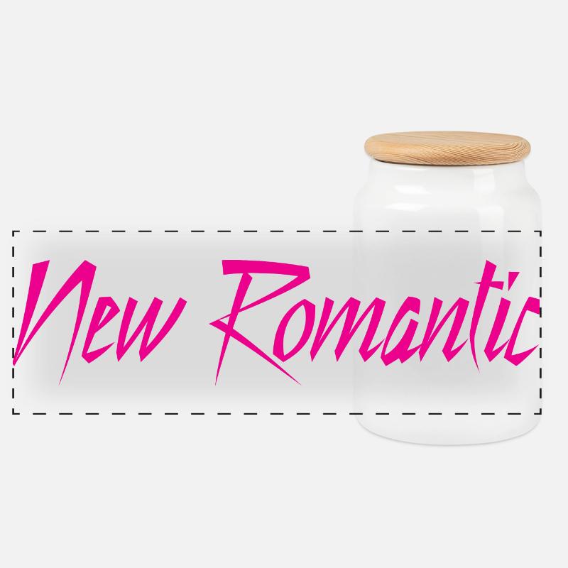 New Romantic - Panorama Keksdose mit Holzdeckel - Weiß