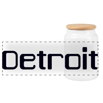 DETROIT - Panorama Keksdose mit Holzdeckel - Weiß - Vorne