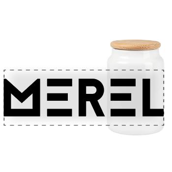 First name Merel - Panoramic Cookie Jar with Wooden Lid - white - Front