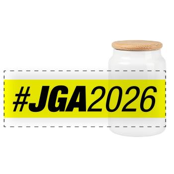 Jga 2026 Bachelor Party - Panoramic Cookie Jar with Wooden Lid - white - Front