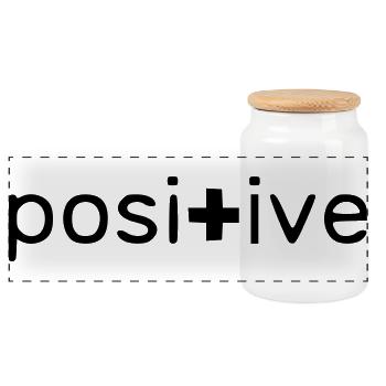 Positif - Boîte à biscuits avec couvercle en bois - blanc - Devant