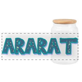 ARARAT - Panoramic Cookie Jar with Wooden Lid - white - Front