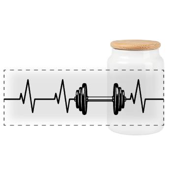 Fitness HeartLine - Boîte à biscuits avec couvercle en bois - blanc - Devant