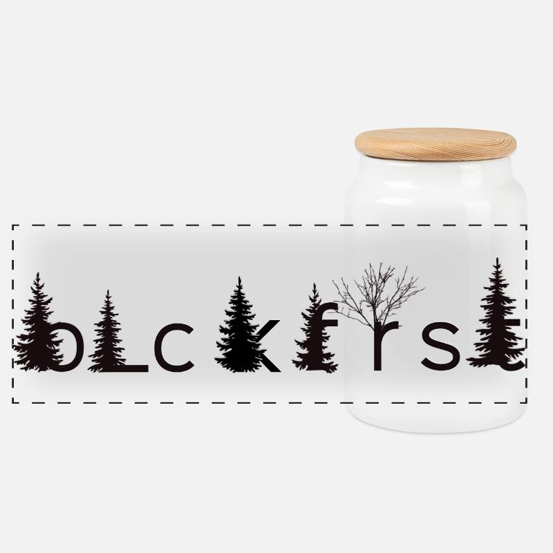 blckfrst black - Panorama Keksdose mit Holzdeckel - Weiß