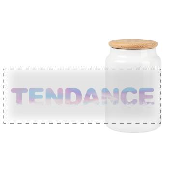 TENDANCE - Boîte à biscuits avec couvercle en bois - blanc - Devant