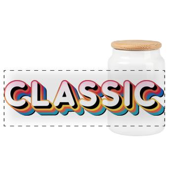 Retro Classic - Panoramic Cookie Jar with Wooden Lid - white - Front