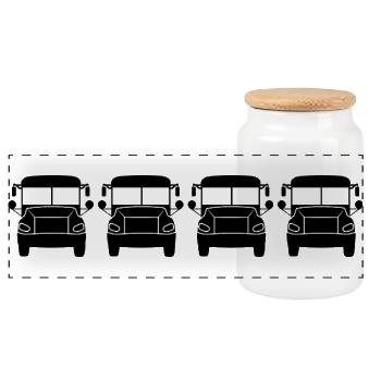Buses - Panoramic Cookie Jar with Wooden Lid - white - Front