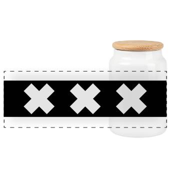 Amsterdam - Panoramic Cookie Jar with Wooden Lid - white - Front
