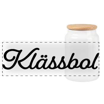 Klässbol black - Panoramic Cookie Jar with Wooden Lid - white - Front