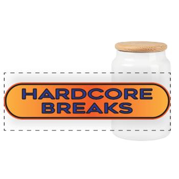 Hardcore Breaks Breakbeat - Panoramic Cookie Jar with Wooden Lid - white - Front
