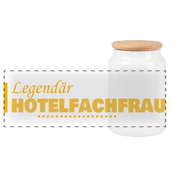 Beruf Hotelfachfrau - Panorama Keksdose mit Holzdeckel - Weiß - Vorne