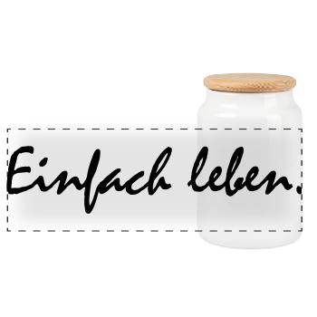 Just live! - Panoramic Cookie Jar with Wooden Lid - white - Front