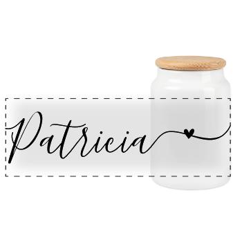 Patricia Prénom décoratif - Boîte à biscuits avec couvercle en bois - blanc - Devant