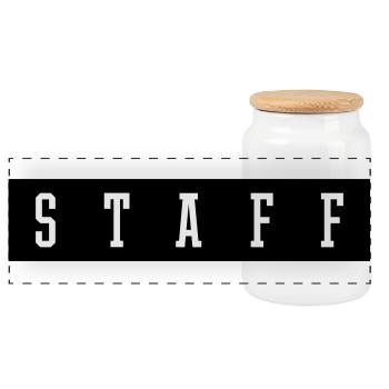 Staff - Panoramic Cookie Jar with Wooden Lid - white - Front