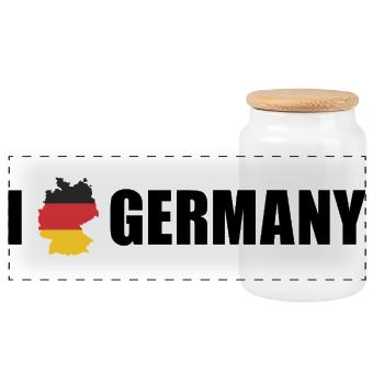 J’adore l’Allemagne et l’Allemagne - Boîte à biscuits avec couvercle en bois - blanc - Devant