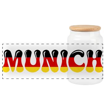 MUNCH Deutsche Flagge - Panorama Keksdose mit Holzdeckel - Weiß - Vorne