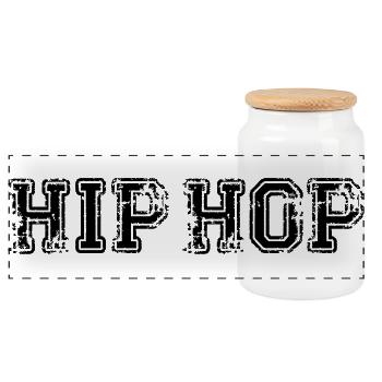 HIP HOP Rap Oldschool - Boîte à biscuits avec couvercle en bois - blanc - Devant