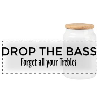 Drop the Bass Dubstep Drum and Bass Design (EU) - Panoramic Cookie Jar with Wooden Lid - white - Front