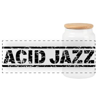 Acid Jazz - Panorama Keksdose mit Holzdeckel - Weiß - Vorne