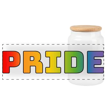 rainbow pride LGBT LGBTQI queer - Boîte à biscuits avec couvercle en bois - blanc - Devant
