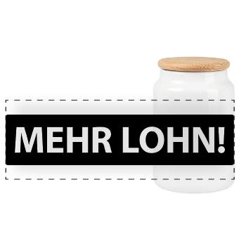 mehr lohn! - Panorama Keksdose mit Holzdeckel - Weiß - Vorne