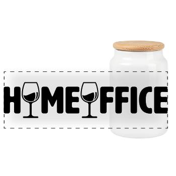 Homeoffice Weingläser - Panorama Keksdose mit Holzdeckel - Weiß - Vorne