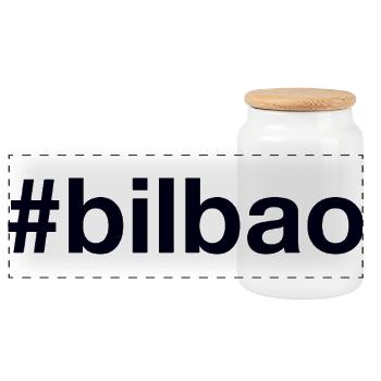 BILBAO Hashtag - Panorama Keksdose mit Holzdeckel - Weiß - Vorne