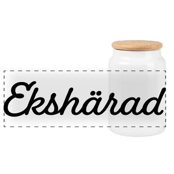 Ekshärad black - Panoramic Cookie Jar with Wooden Lid - white - Front